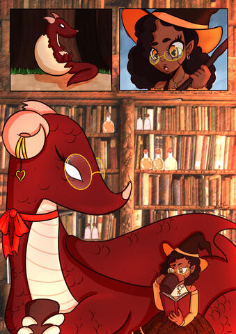 Dragon Witch comic page Digital-Clip Studio Paint